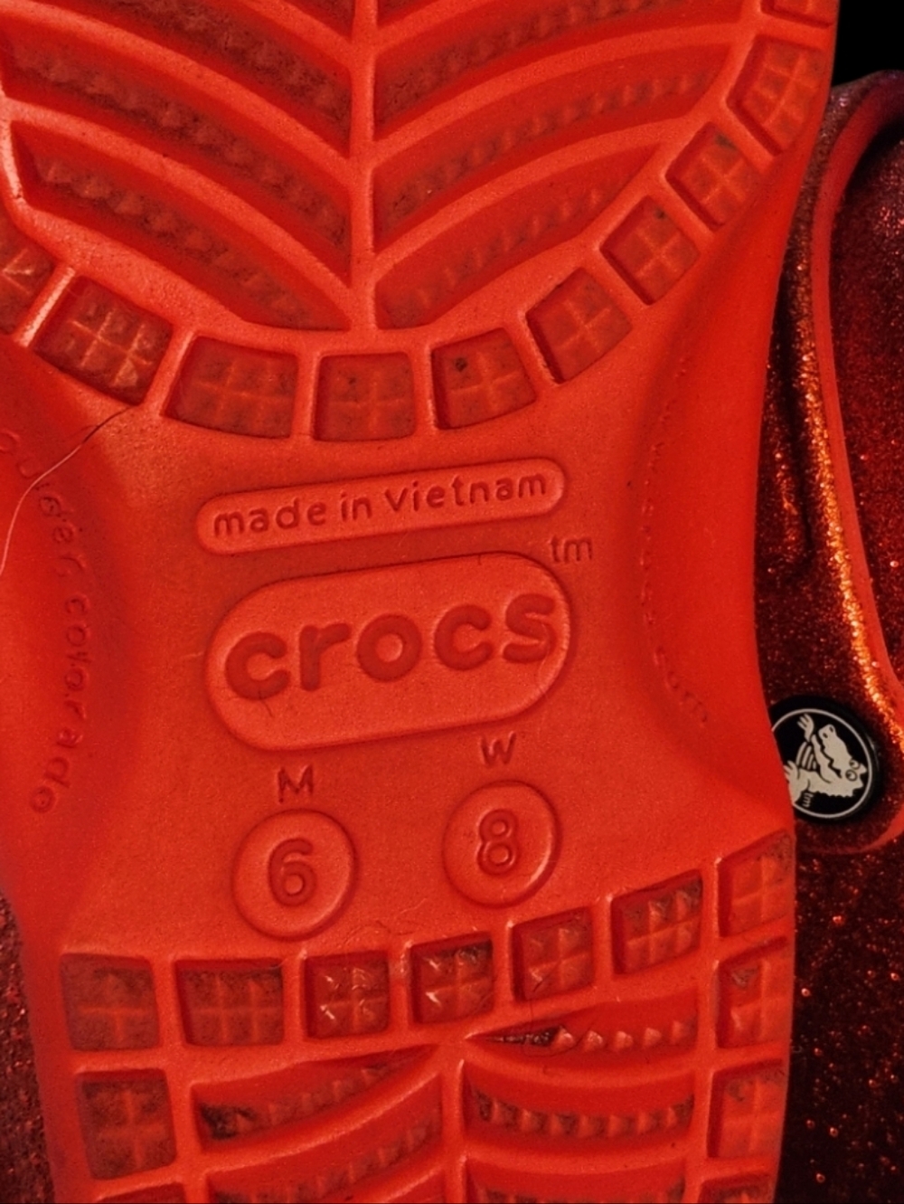 CROCS Glitter Slip-On Clogs — ■ Firm / Like New Condition - Picture 3 of 3